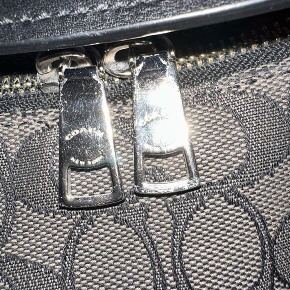 Coach Zip Top Tote with Field Plaid Print (Style F80028) - Picture 3 of 14